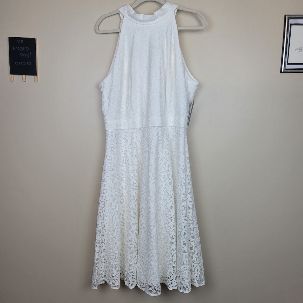 NWT Tahari Ivory Daisy Lace Fit & Flare Dress size 14 - Picture 1 of 11